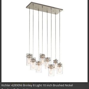 Ball jar ceiling chandelier. Excellent condition.